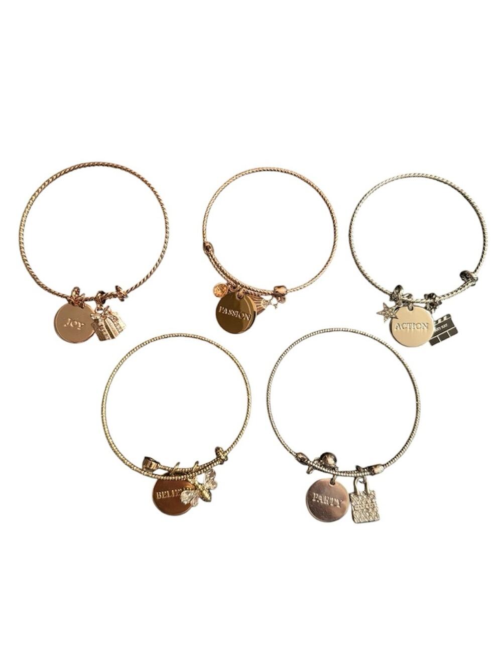 NWOT Mary Kay Bundle of (5) Bangle Bracelets Silver Gold Rose Gold Charms